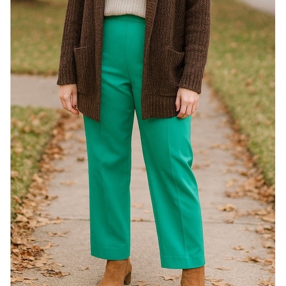 Alfred Dunner Pull On Pants Womens Size 18 Green Polyester Pull On Elastic Waist - Picture 1 of 8